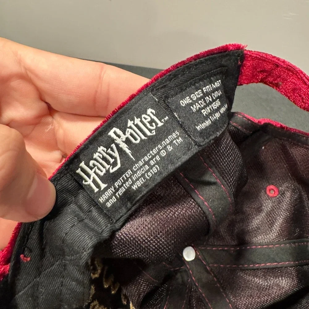Harry Potter Hat Cap Men OS Burgundy Red Velvet‎ Marauders Map Wizarding World
